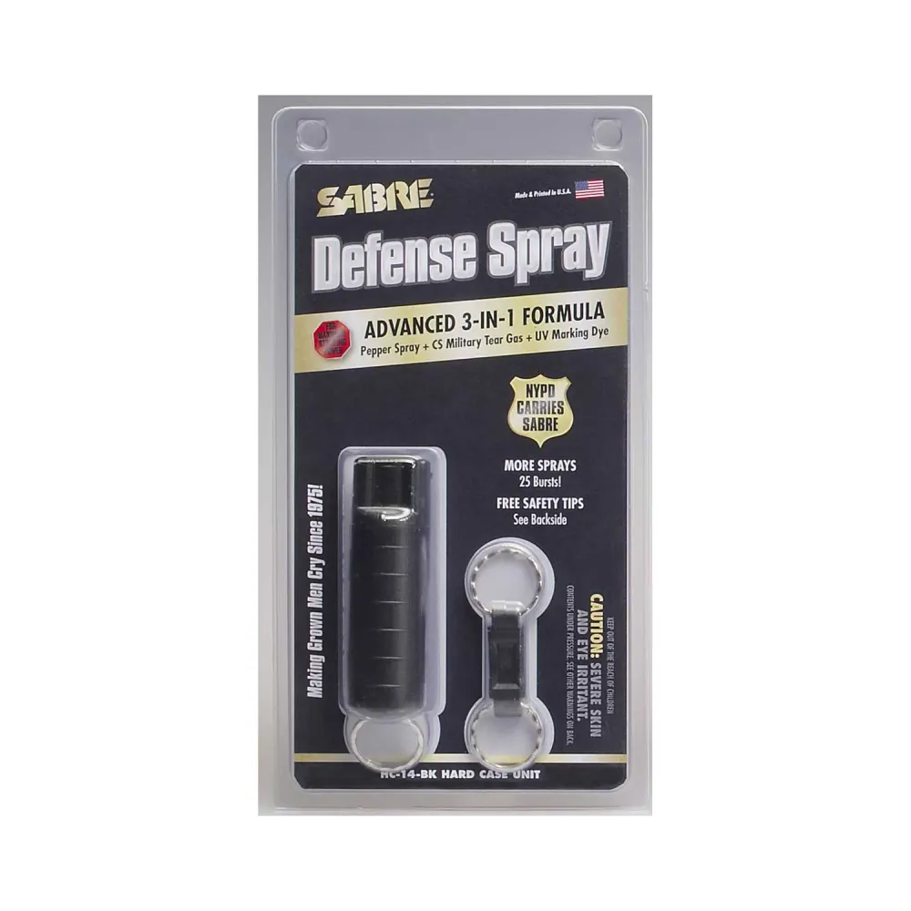 Sabre 3-In-1 Pepper Spray With Plastic Case