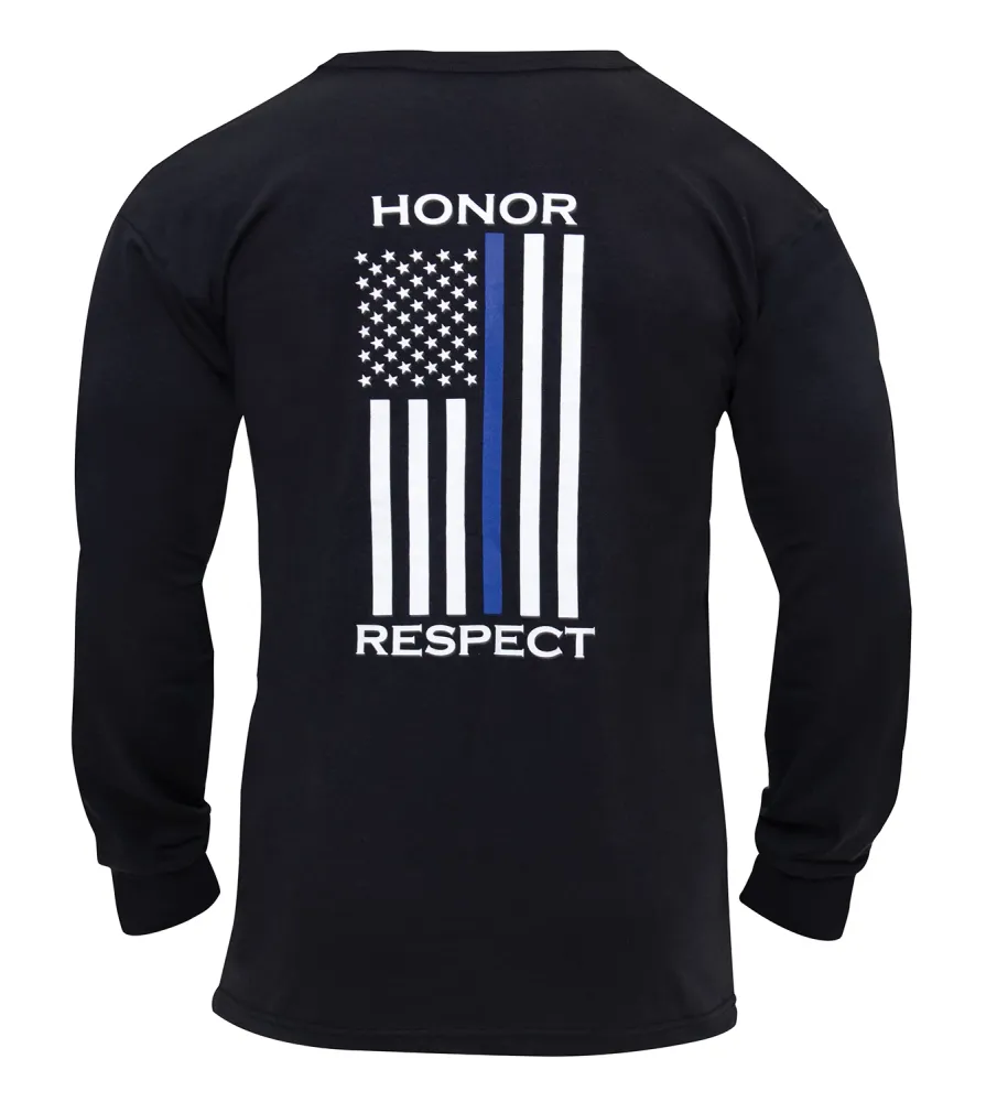 Rothco Thin Blue Line Honor and Respect Long Sleeve T-Shirt
