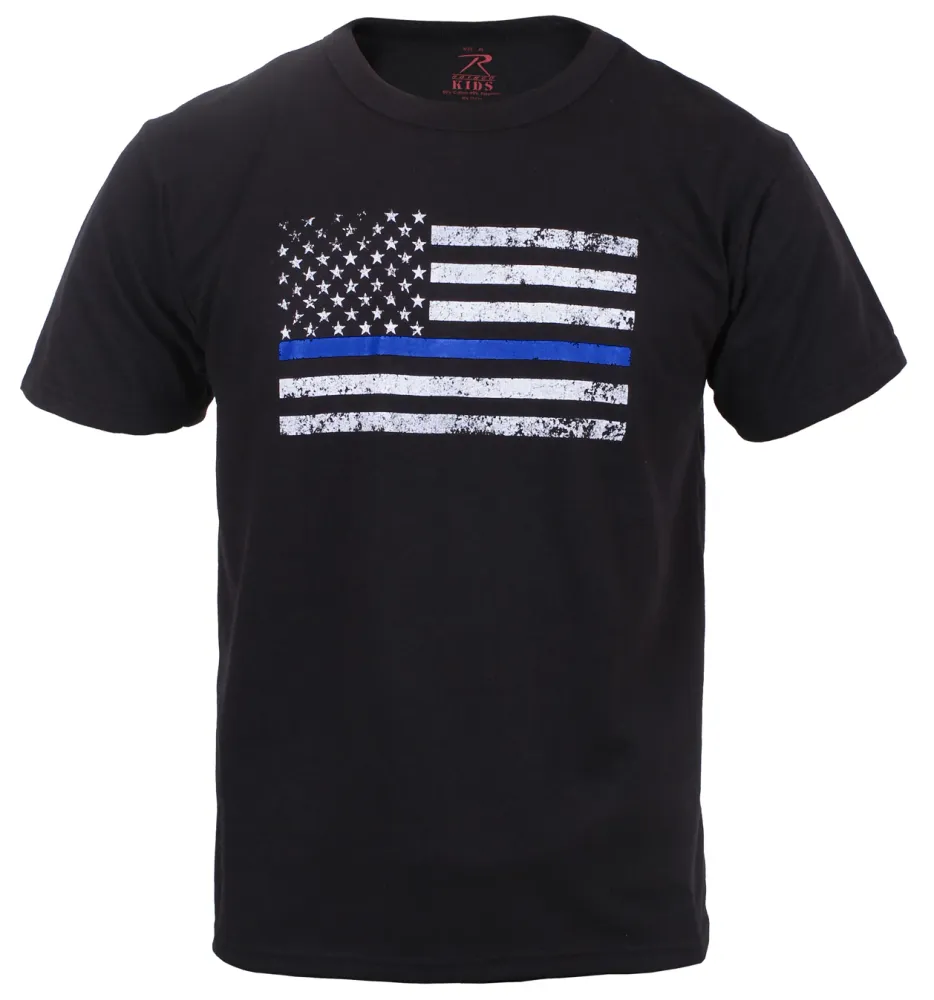 Rothco Kids Thin Blue Line US Flag T-Shirt
