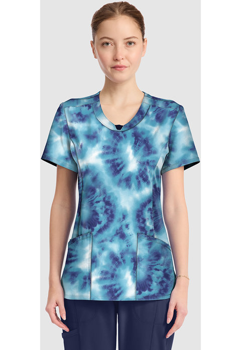 Cherokee Round Print Neck Top