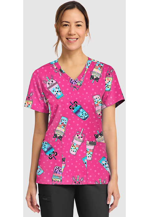 Cherokee Women's Print V-Neck Top