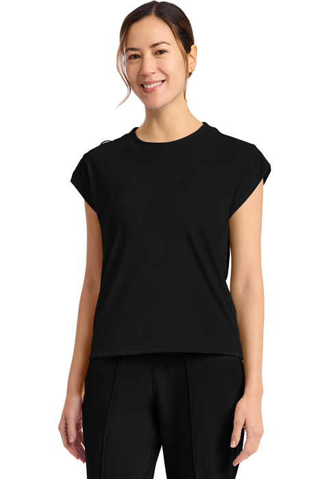 Cherokee Women's 1-Pocket Crew Neck Top