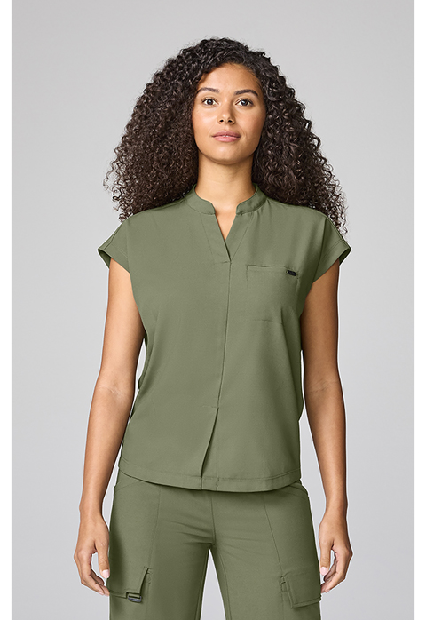 Healing Hands Mandarin Collar Top