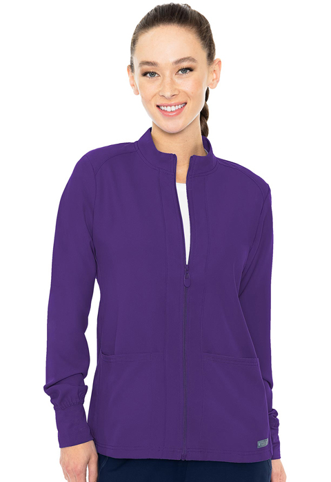 Med Couture Zip Front Warm-Up With Shoulder Yokes