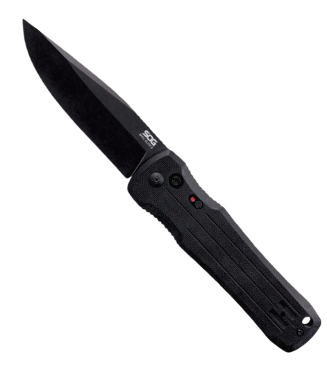 SOG Spec Elite II Drop Point Automatic Knife Black G-10 (4" Black)