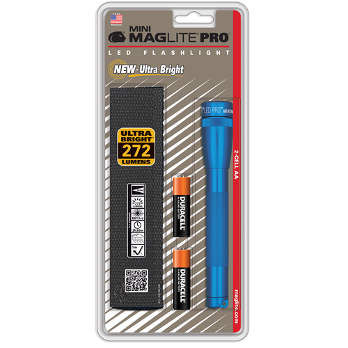 SP2P Mini Maglite Pro 2 AA-Cell LED Flashlight with Holster