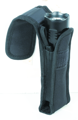 Flashlight Pouch with Adjustable Cover & Elastic Sides