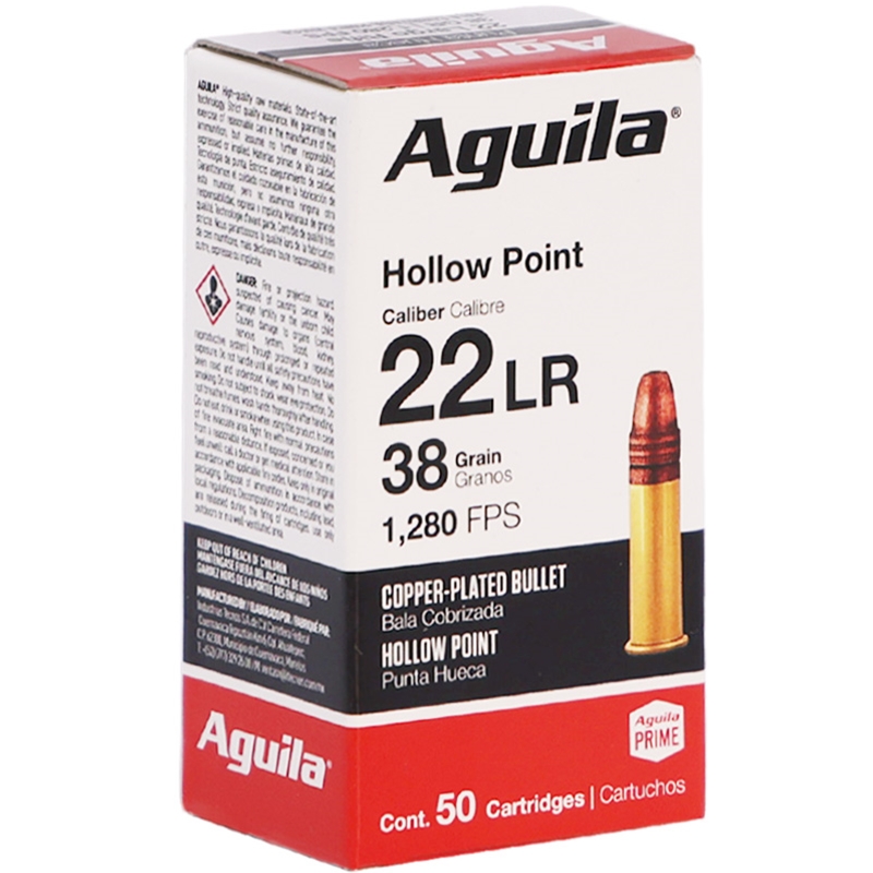 Aguila 22 Long Rifle Ammo 38 Grain Copper Plated Hollow Point - 1B220335