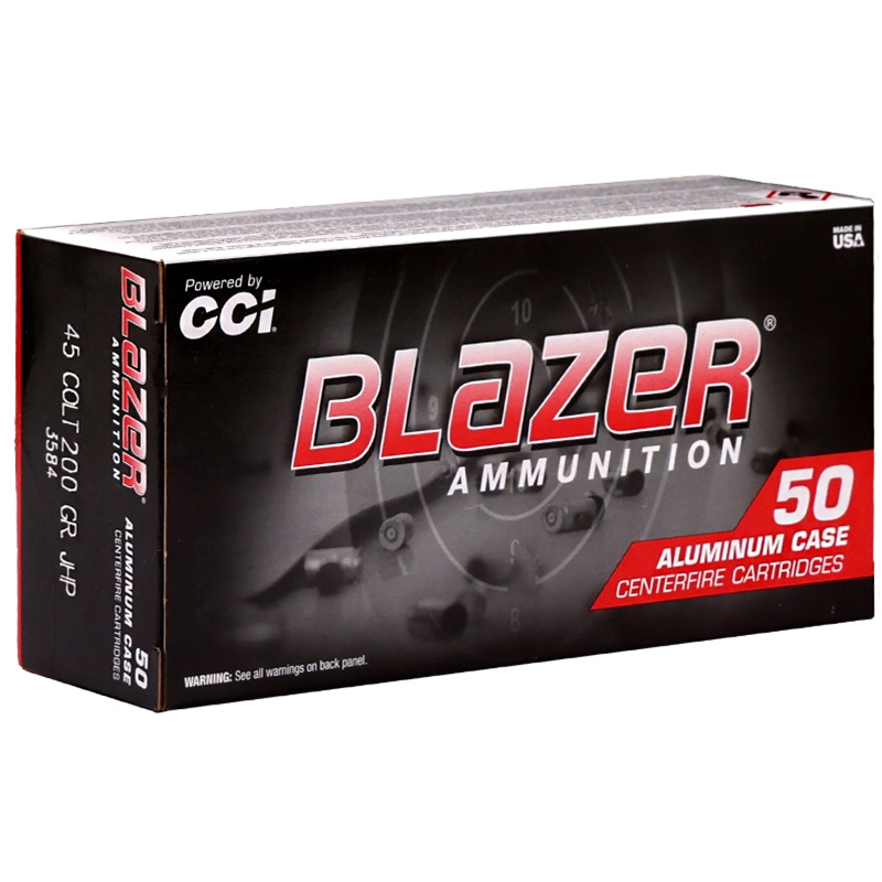 CCI Blazer 45 Colt Ammo 200 Grain Jacketed Hollow Point - 3584