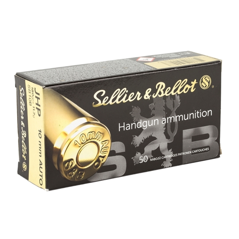 Sellier & Bellot 10mm Auto Ammo 180 Grain Jacketed Hollow Point - SB10B