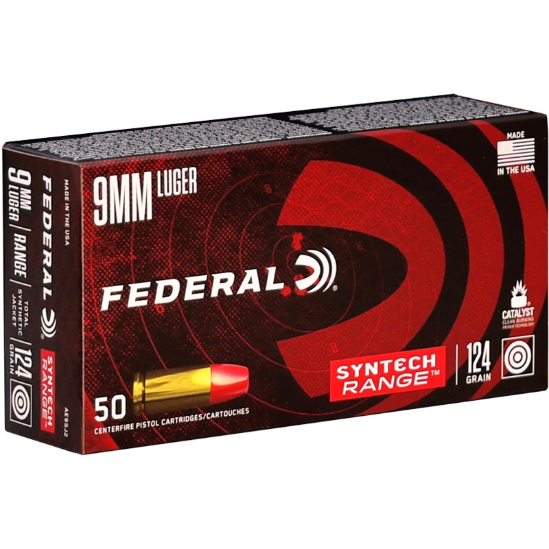 Federal Syntech 9mm Ammo 124 Grain Total Synthetic Jacket