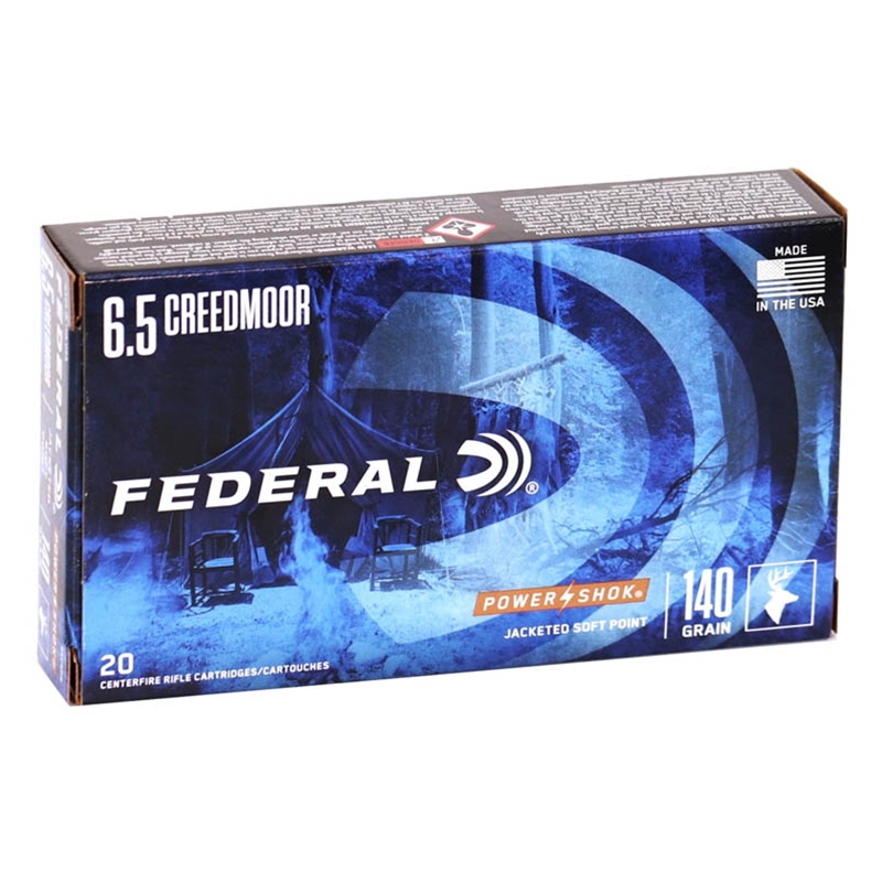 Federal Power-Shok 6.5 Creedmoor Ammo 140 Grain Jacketed Soft Point - 65CRDB