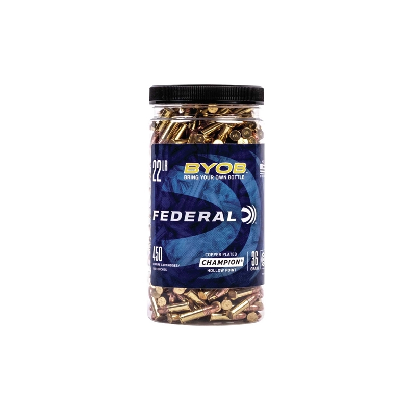 Federal Champion 22 Long Rifle Ammo 36 Grain Copper Plated Hollow Point - 750BTL450