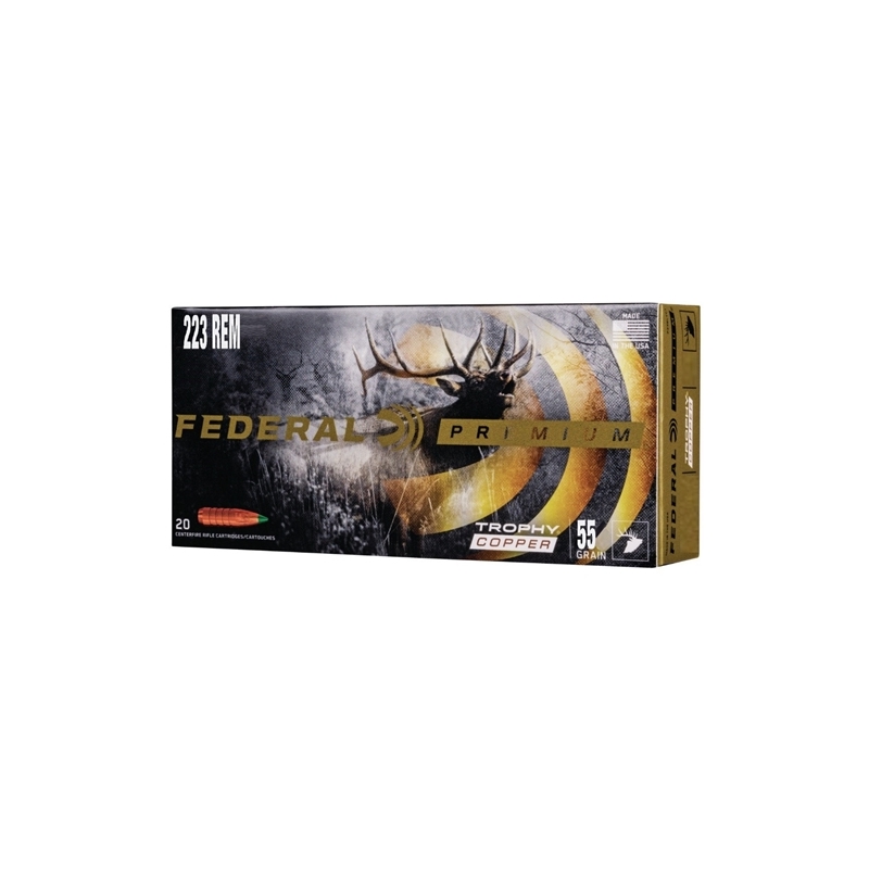 Federal Premium 223 Ammo 55 Grain Trophy Copper - P223TC1