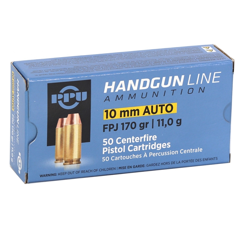 Prvi Partizan 10mm Auto Ammo 170 Grain Jacketed Flat Point - PPH10F