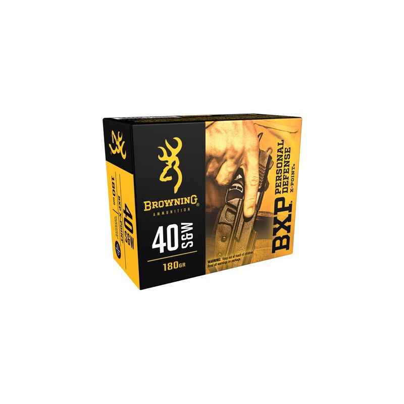Browning BXP 40 S&W Ammo 180 Grain Jacketed Hollow Point 