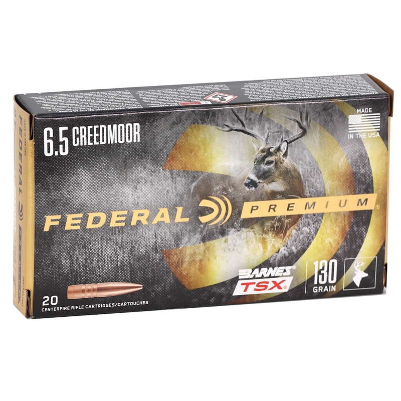 Federal Premium Barnes TSX 6.5 Creedmoor Ammo 130 Grain Triple-Shock X - P65CRDBTSX1