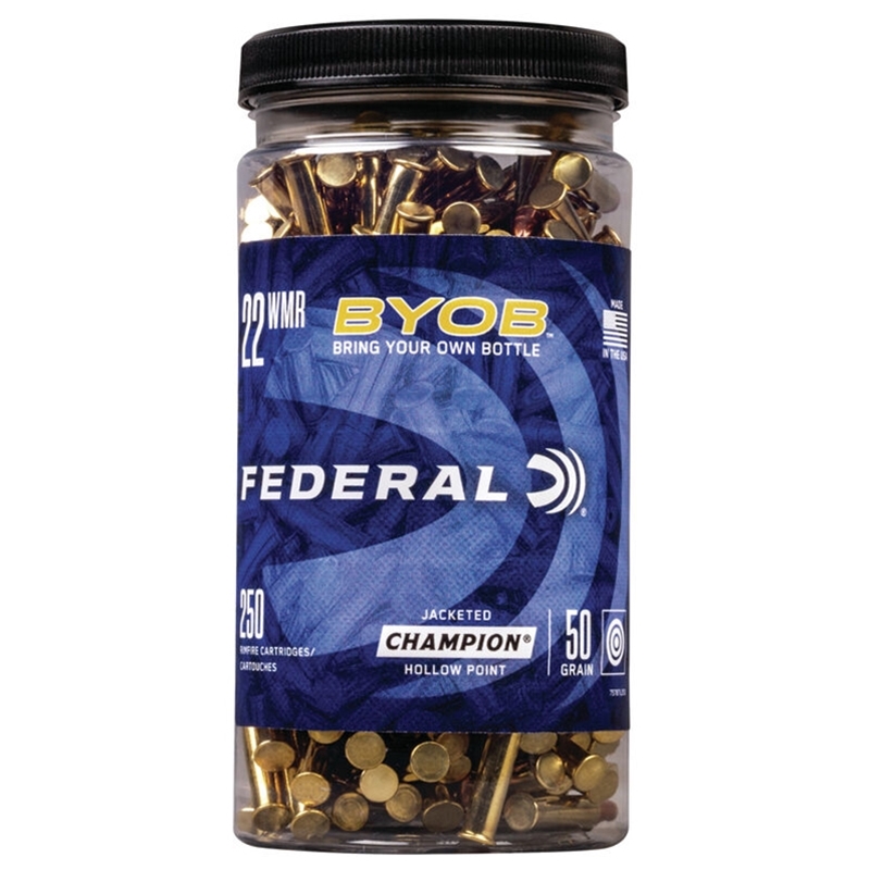 Federal Champion BYOB 22 WMR Ammo 50 Grain Jacketed Hollow Point - 757BTL250