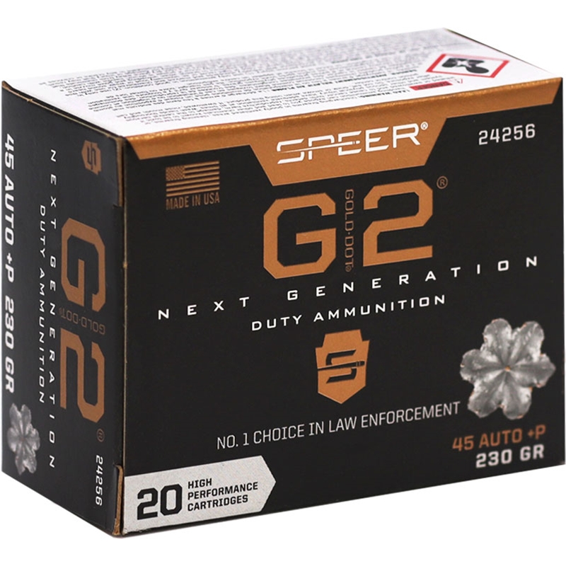 Speer Gold Dot G2 45 ACP AUTO +P Ammo 230 Grain Jacketed Hollow Point - 24256
