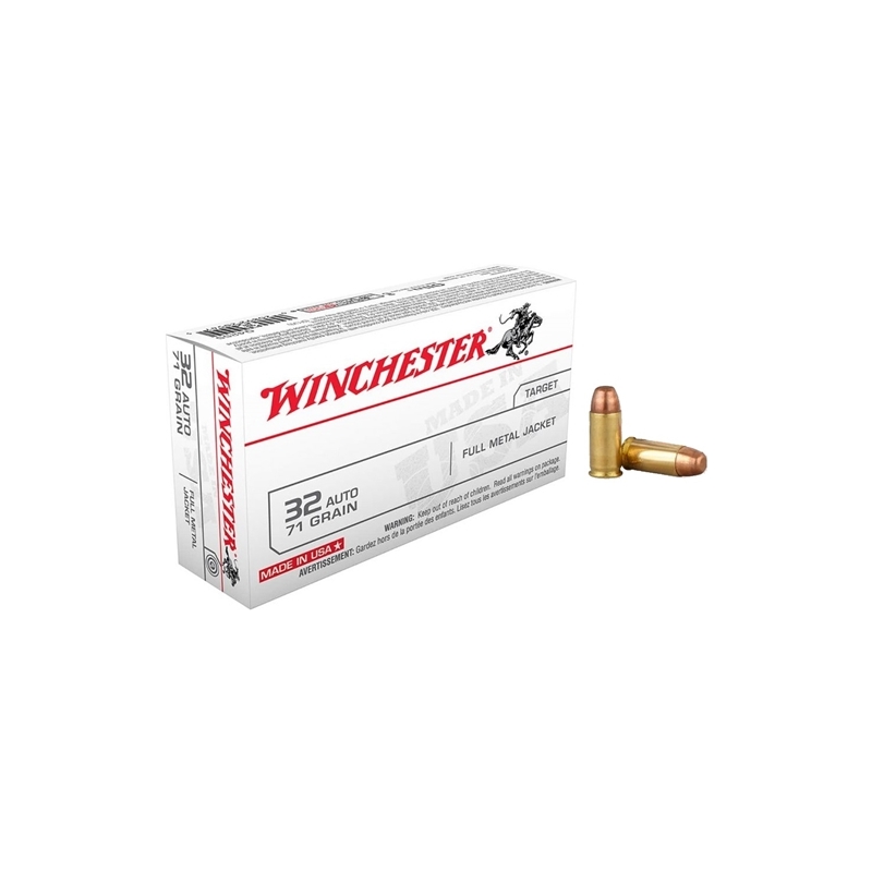 Winchester USA 32 ACP Auto Ammo 71 Grain Full Metal Jacket - Q4255