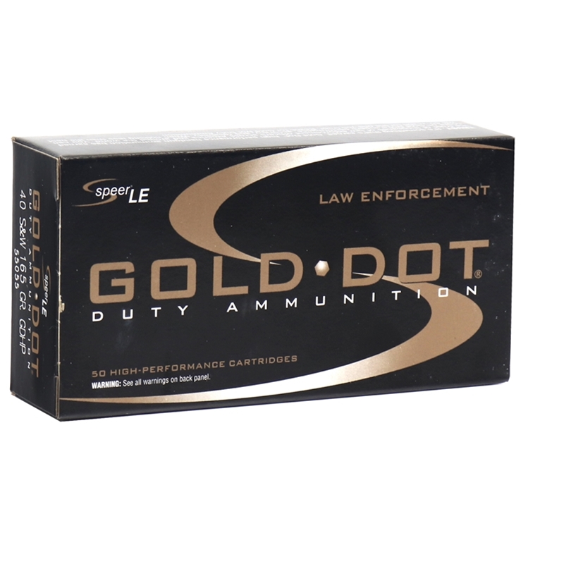 Speer Gold Dot LE Duty 40 S&W Ammo 165 Grain Gold Dot Hollow Point - 55055