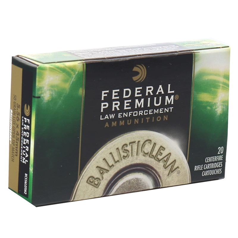 Federal BallistiClean RHT 5.56x45mm Ammo 50 Grain Lite Open Tip Match - BC556LOTM2