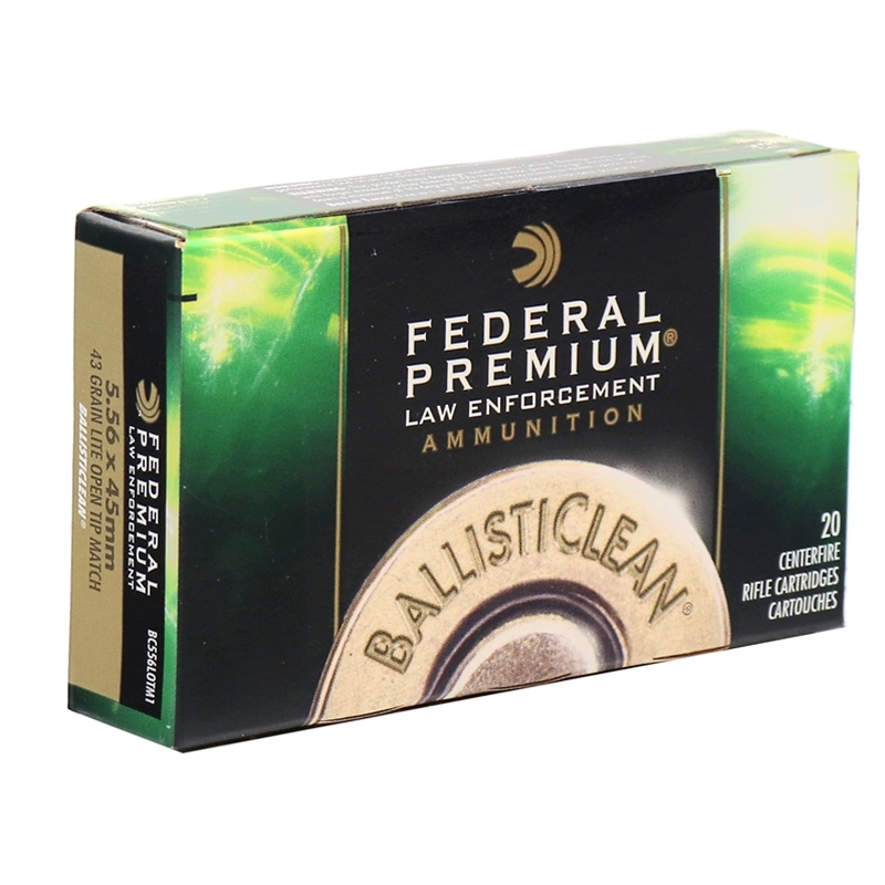 Federal BallistiClean 5.56x45mm Ammo 43 Grain Open Tip Match - BC556LOTM1