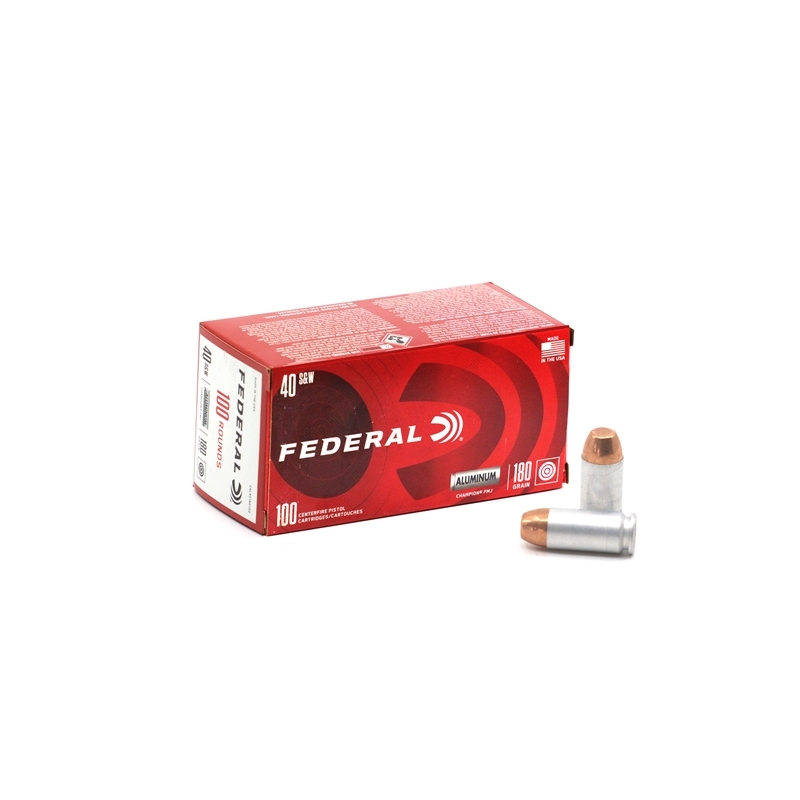 Federal Champion 40 S&W Ammo 180 Grain Full Metal Jacket 100 Rounds - CAL40180100