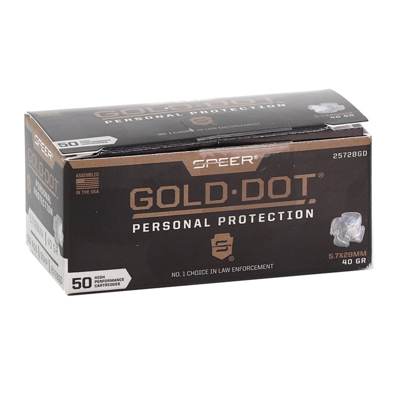  Speer Gold Dot Personal Protection 5.7x28mm Ammo 40 Grain Jacketed Hollow Point - 25728GD