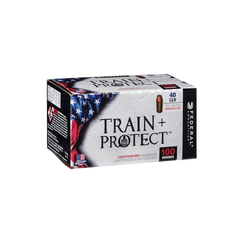 Federal Train + Protect 40 S&W Ammo 180 Grain Versatile Hollow Point – TP40VHP2