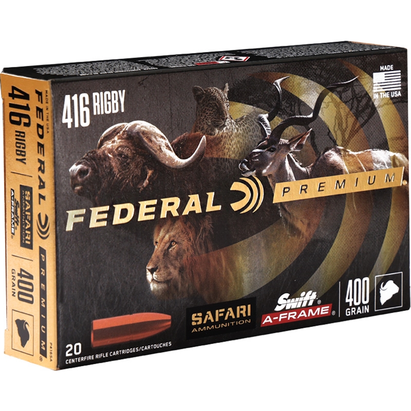 Federal Cape-Shok 416 Rigby Ammo 400 Grain Swift A-Frame