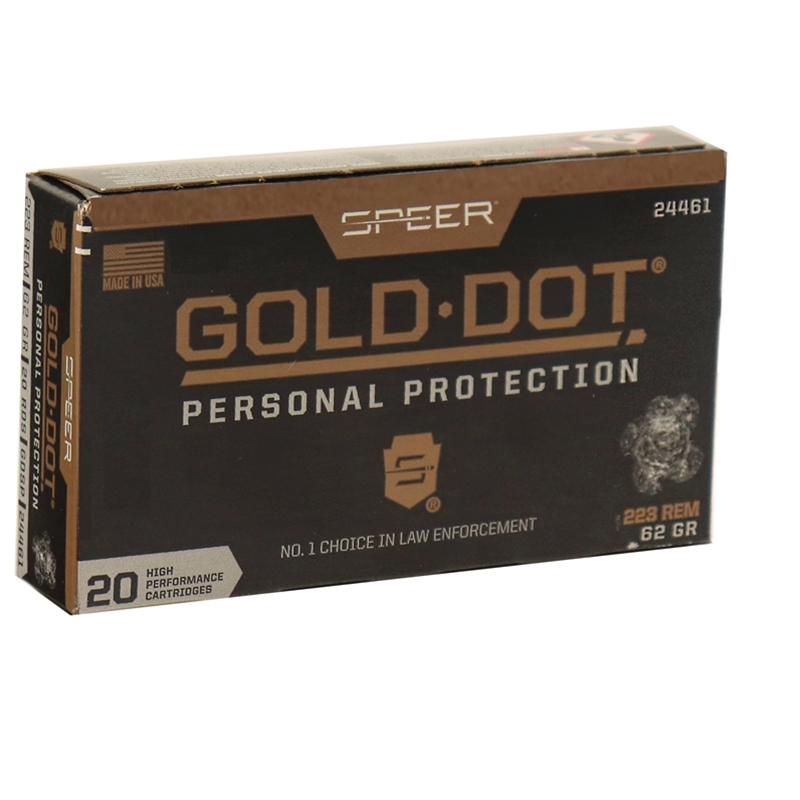 Speer Gold Dot 223 Ammo 62 Grain Soft Point - 24461
