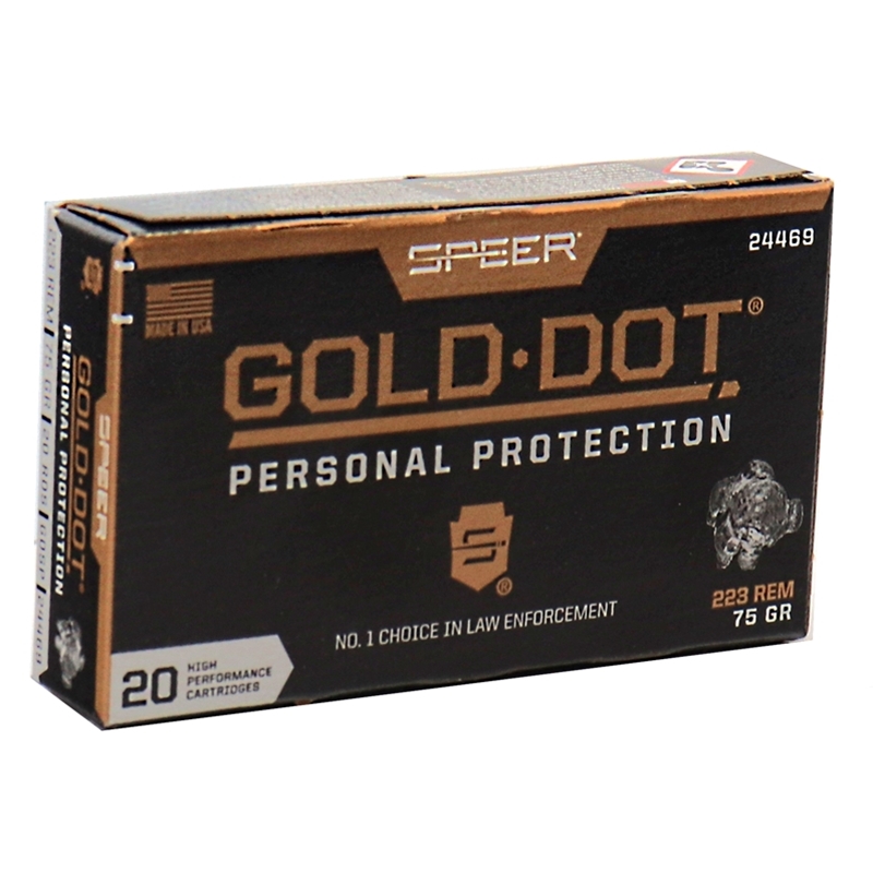 Speer Gold Dot 223 Ammo 75 Grain Soft Point - 24469