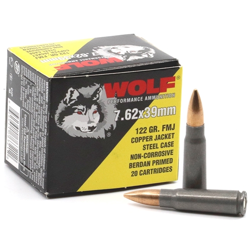 Wolf Performance 7.62x39mm Ammo 122 Grain Full Metal Jacket - 762WCFMJ