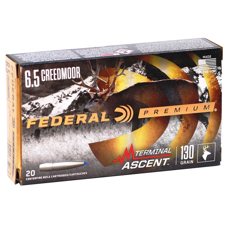 Federal Premium 6.5 Creedmoor Ammo 130 Grain Terminal Ascent Polymer Tip - P65CRDTA1