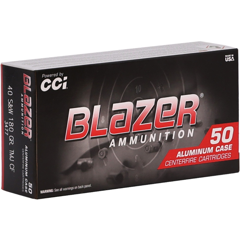 CCI Blazer CleanFire 40 S&W Ammo 180 Grain Total Metal Jacket - 3477