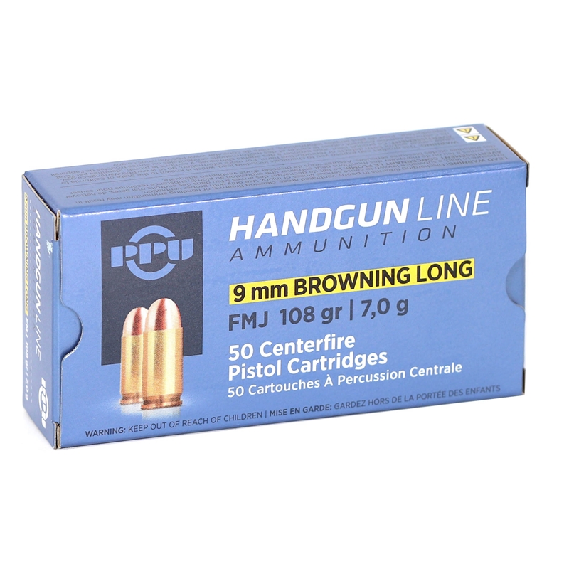Prvi Partizan 9mm Browning Long Ammo 108 Grain Full Metal Jacket - PPH9BL