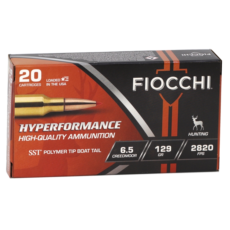 Fiocchi Hyperformance 6.5 Creedmoor Ammo 129 Grain Hornady SST Polymer Tip Boat Tail - 65CMHSA