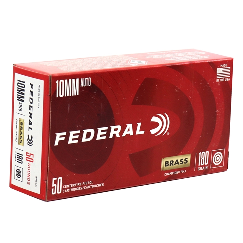 Federal Premium 10mm AUTO Ammo 180 Grain Full Metal Jacket - WM5221