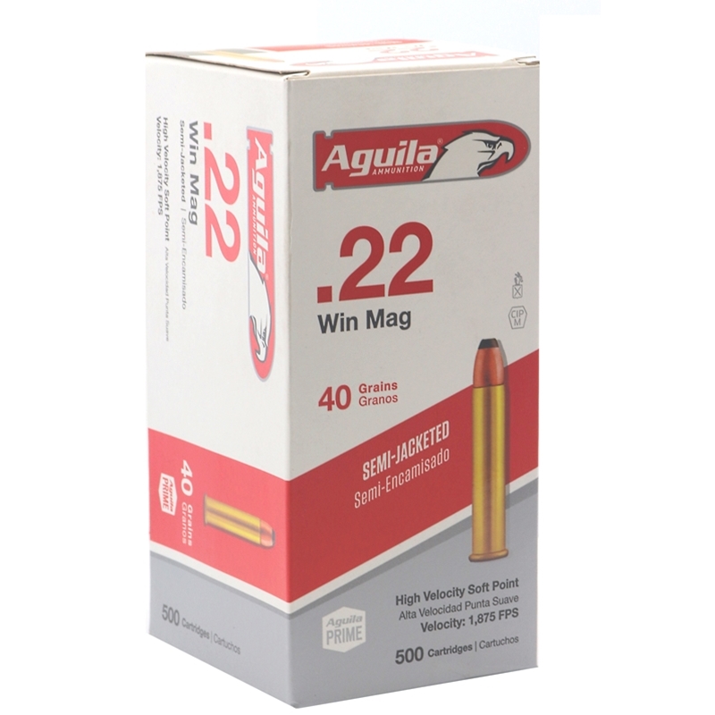 Aguila Prime 22 WMR Ammo 40 Grain Semi Jacketed Soft Point - 1B222401