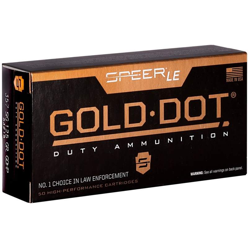 Speer Gold Dot LE Duty 357 SIG Ammo 125 Grain Jacketed Hollow Point - 53918
