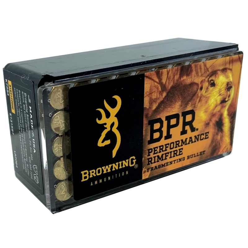 Browning BPR 22 Long Rifle Ammo 37 Grain Fragmenting Hollow Point - B194122050