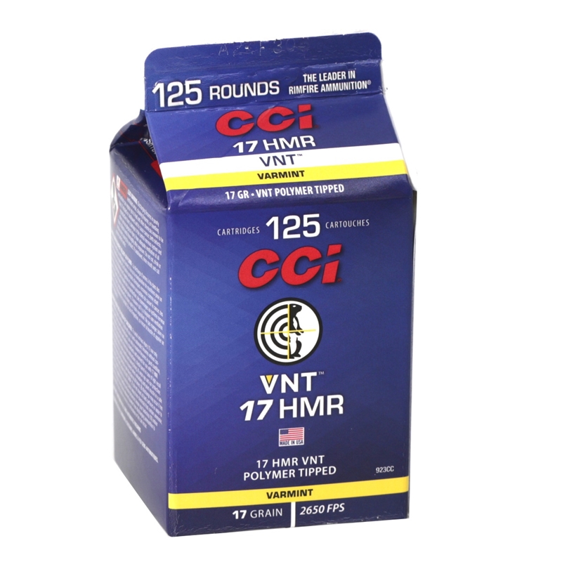 CCI VNT 17 HMR Ammo 17 Grain Varmint Tipped - 923CC