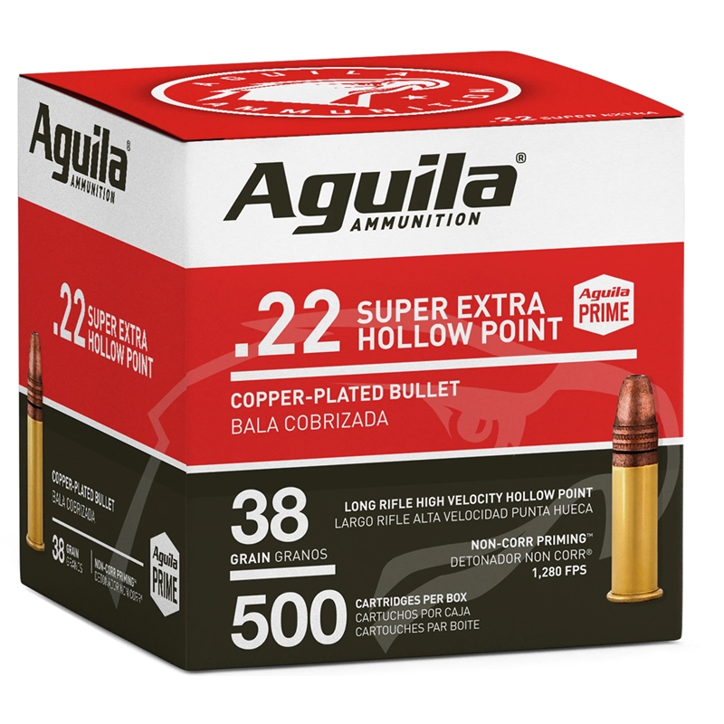 Aguila SuperExtra 22 Long Rifle Ammo 38 Grain Copper Plated Hollow Point - 1B221118