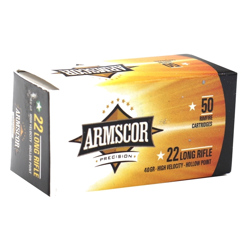 Armscor Precision 22 Long Rifle Ammo 40 Grain High Velocity Lead Hollow Point 