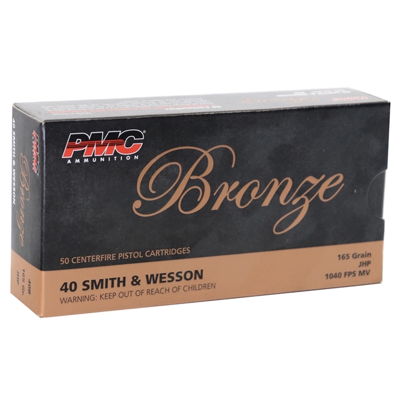 PMC Bronze 40 S&W Ammo 165 Grain Jacketed Hollow Point - 40B