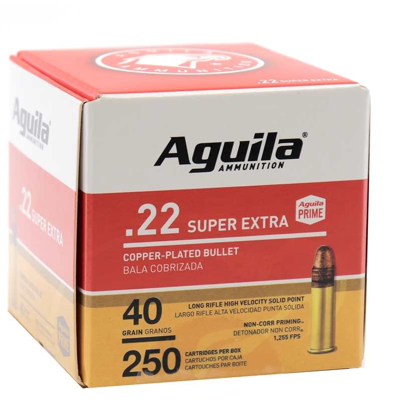 Aguila SuperExtra 22 Long Rifle Ammo 40 Grain Copper Plated Lead Round Nose - 1B221100