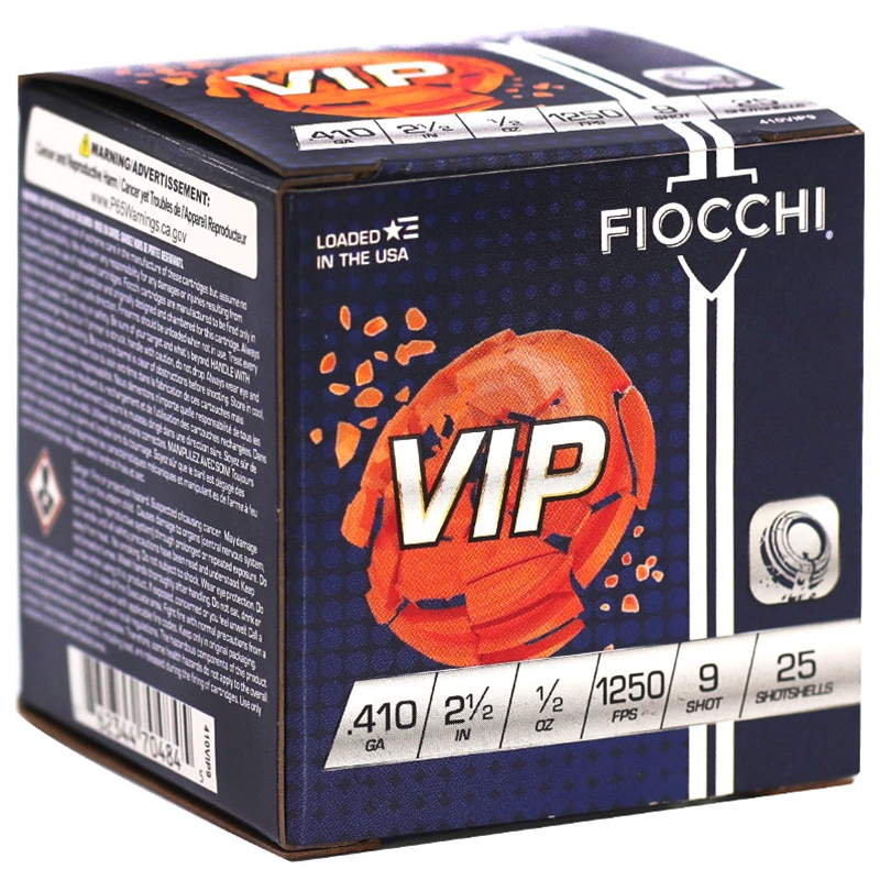 Fiocchi VIP 410 Gauge Ammo 2 1/2" 1/2 oz #9 Lead Shot – 410VIP9