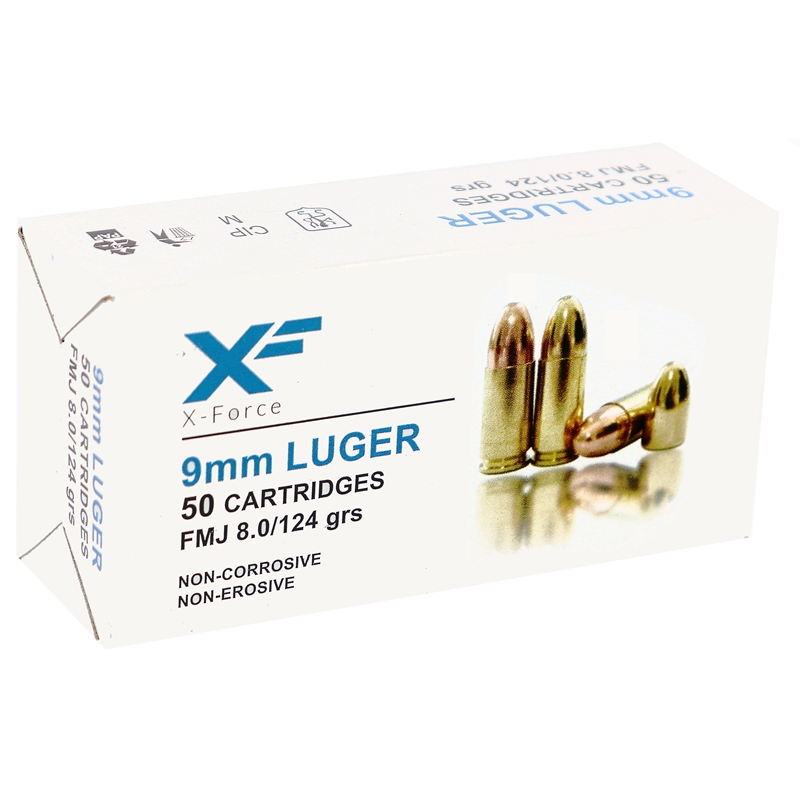 ATS X-Force 9mm Ammo 124 Grain Full Metal Jacket - SM9115
