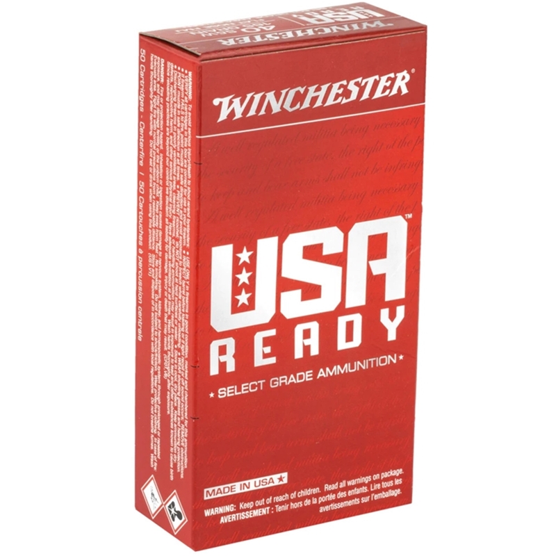 Winchester USA Ready 40 S&W Ammo 165 Grain Full Metal Jacket Flat Nose - RED40